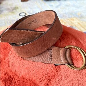 Vintage Honest Leather Brass Ring Belt